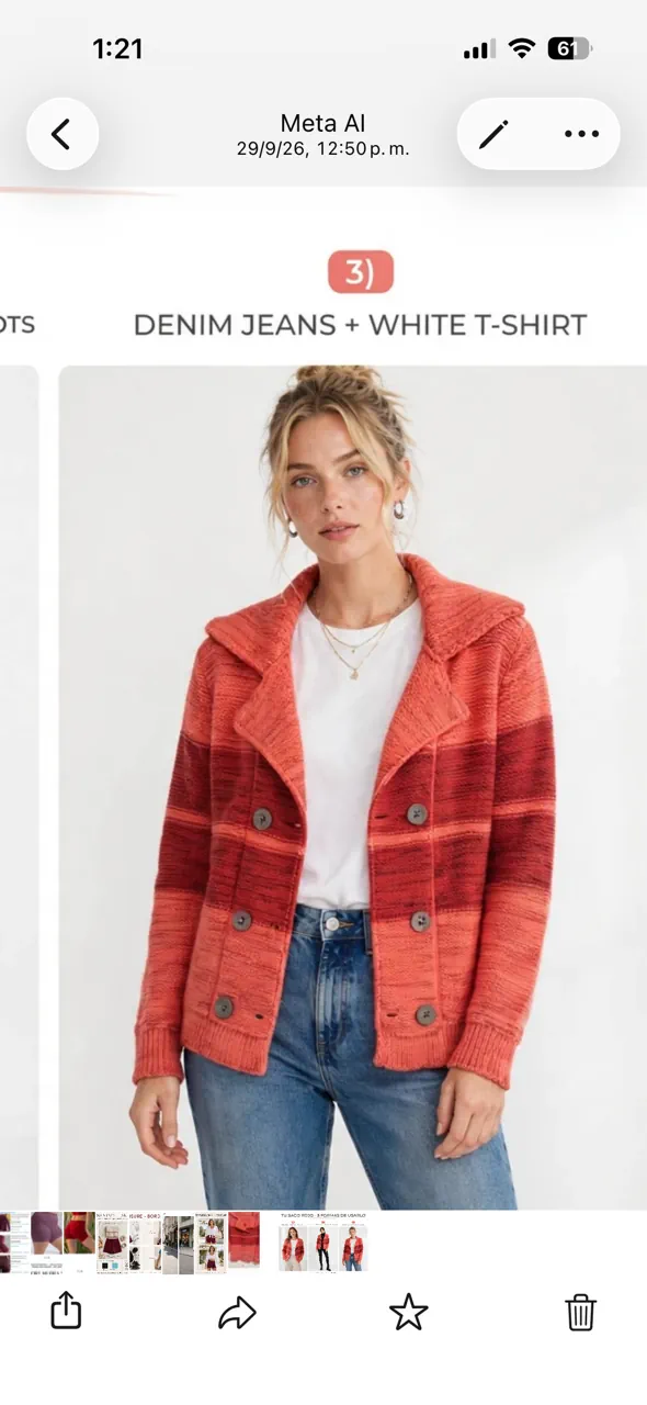 Cardigan Lago puelo · Talle M