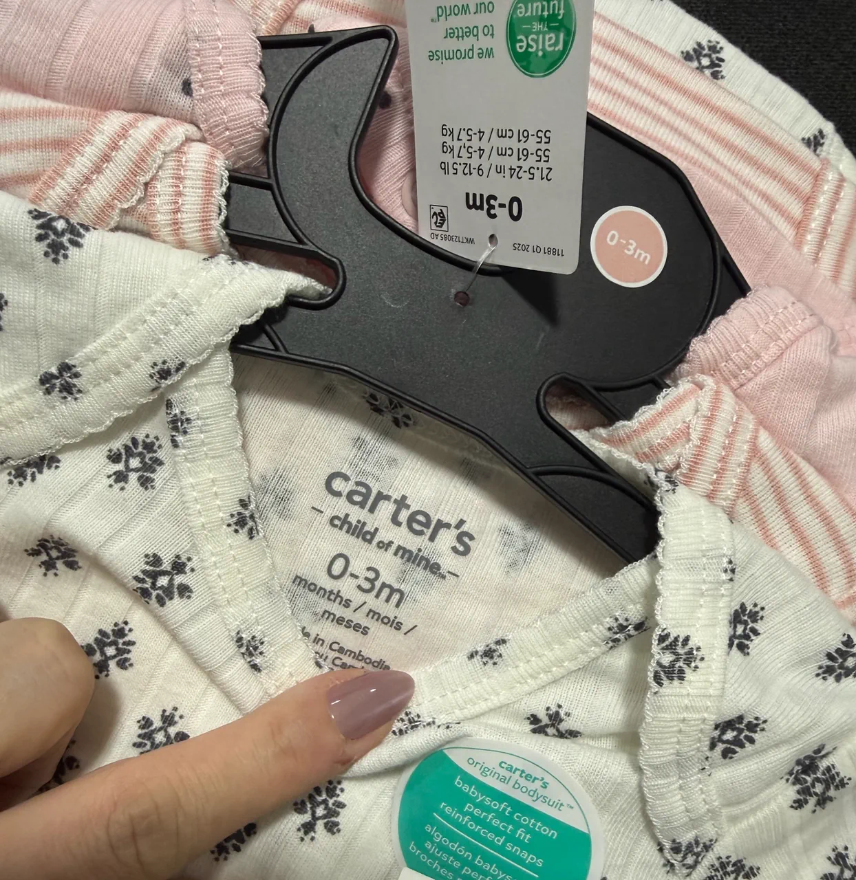 Body Carter's · Talle 1-3 meses / 56 cm
