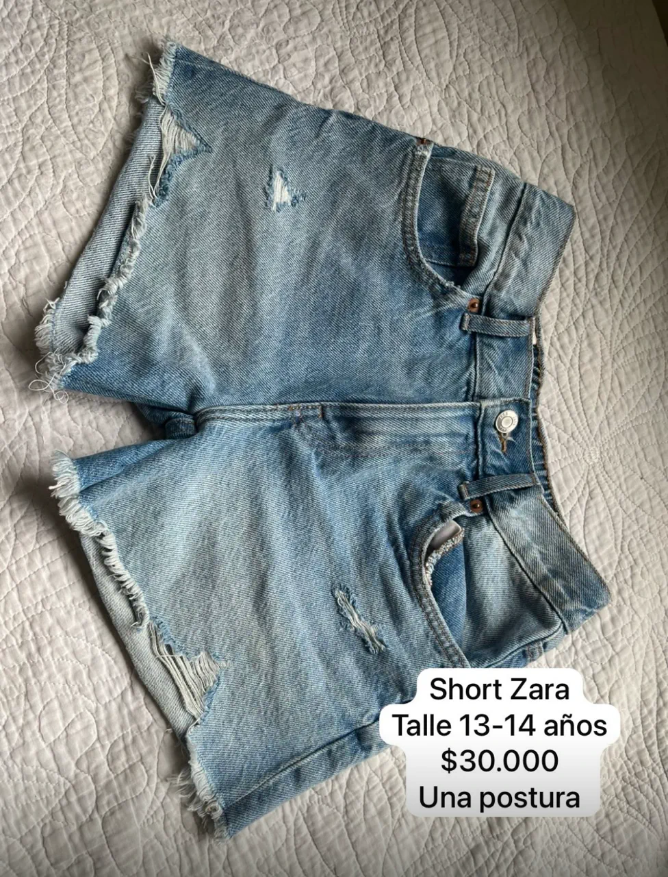 Short de jean Zara · Talle 14 años / 164 cm