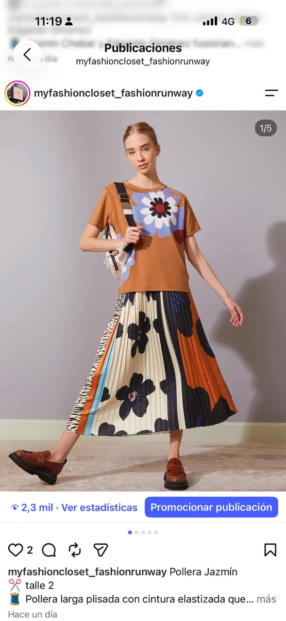 Pollera Jazmín Chebar - imagen 1