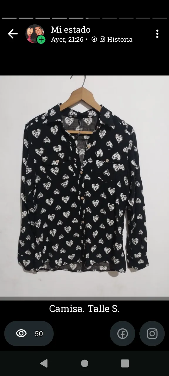Camisa Combustión love · Talle S