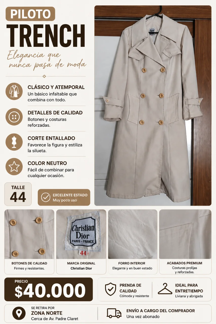 Trench Christian Dior - imagen 1