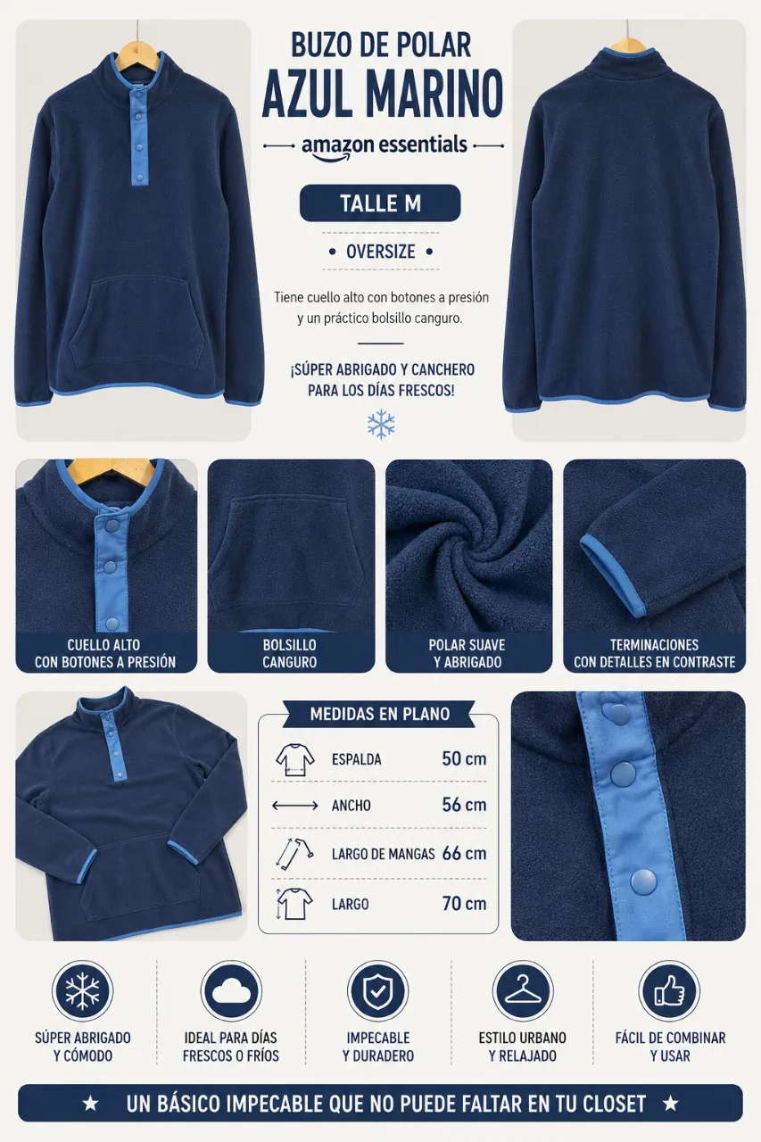 Buzo Amazon Essentials · Talle M