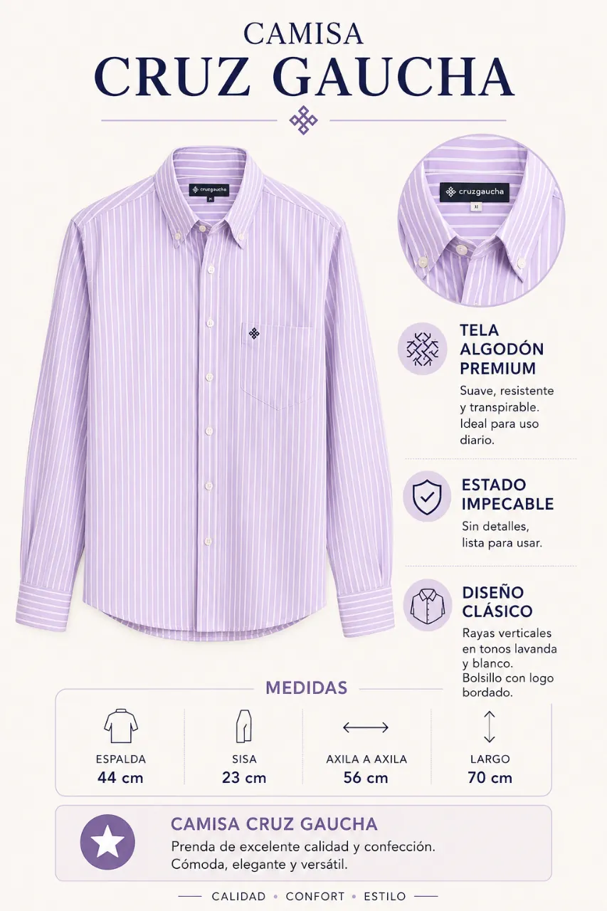 Camisa Cruz gaucha · Talle M