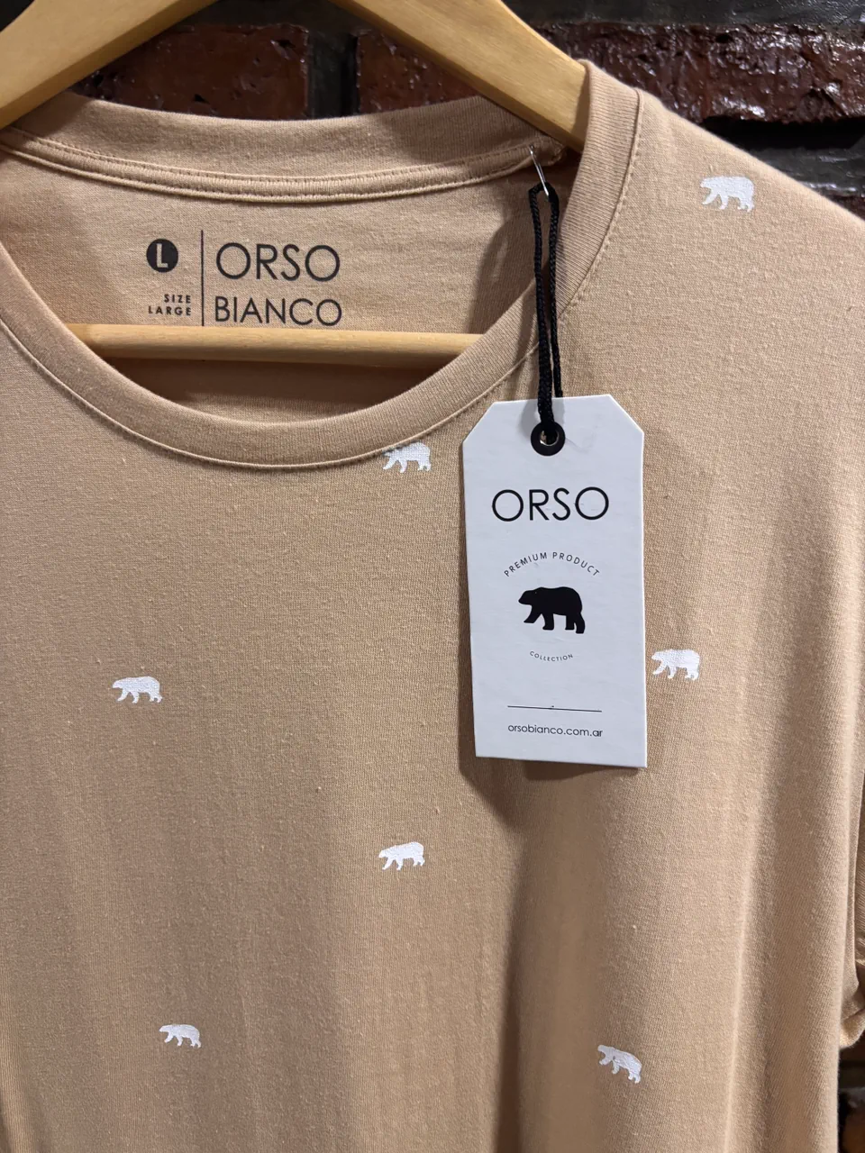 Remera Orso bianco · Talle L