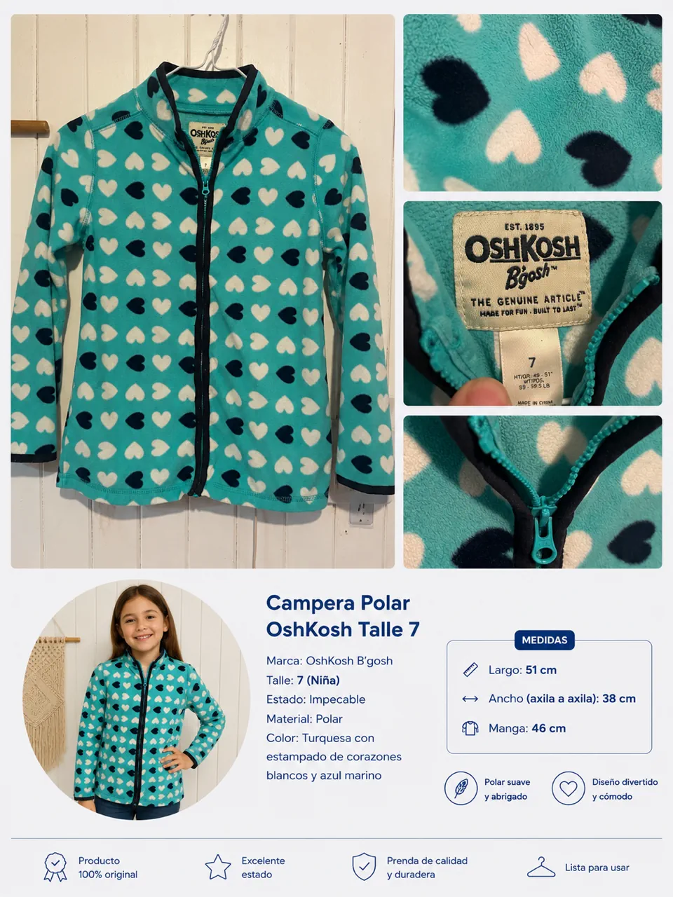 Oshkosh b’gosh · Talle 7 años / 122 cm
