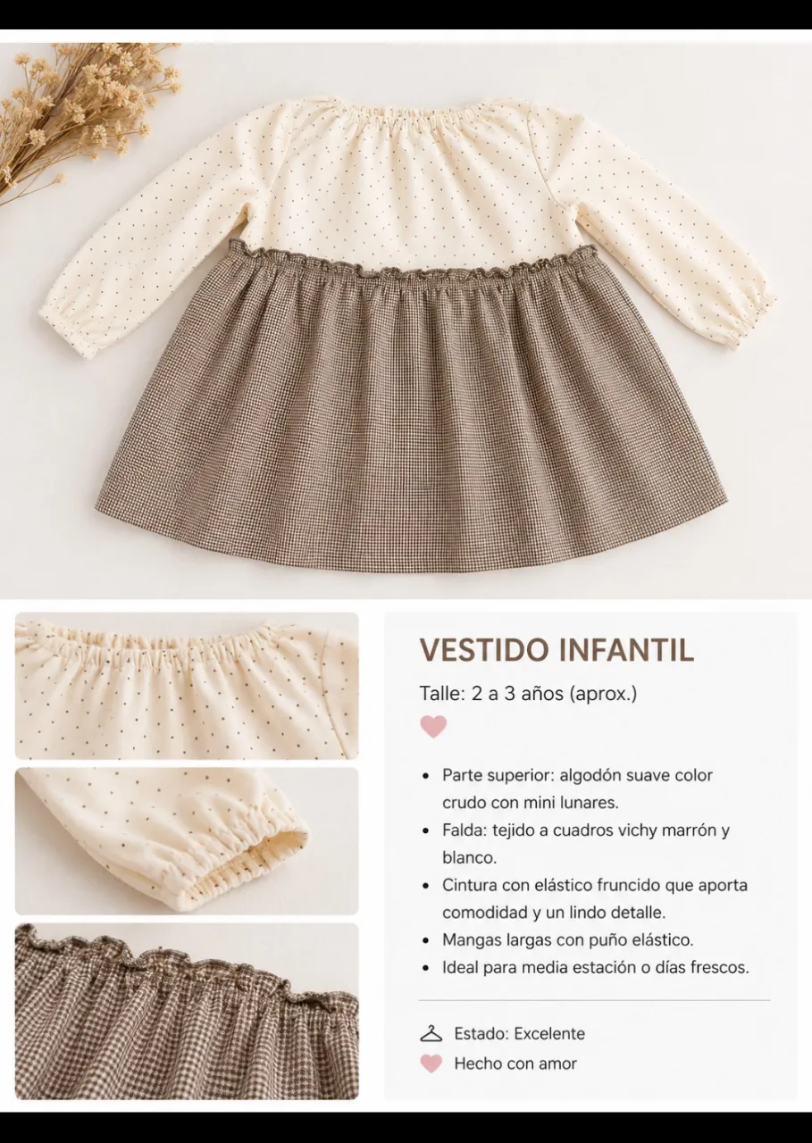 Vestido corto H&M · Talle 9-12 meses