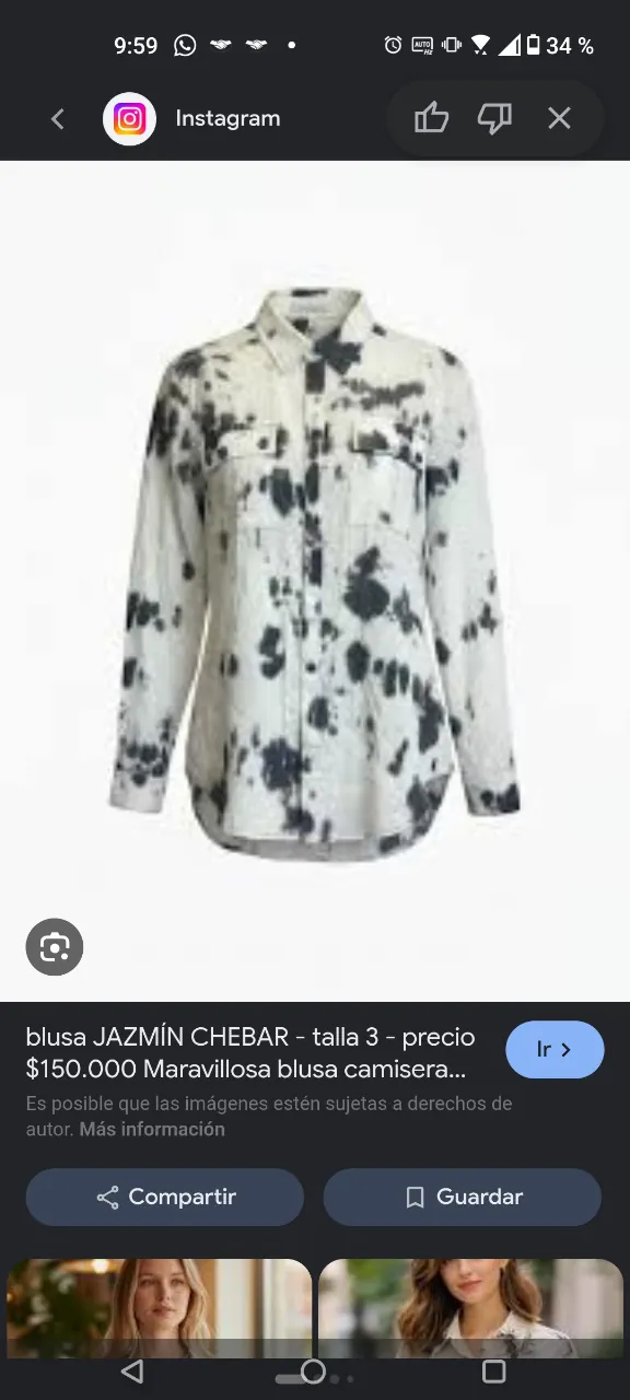 Blusa Jazmín Chebar · Talle S