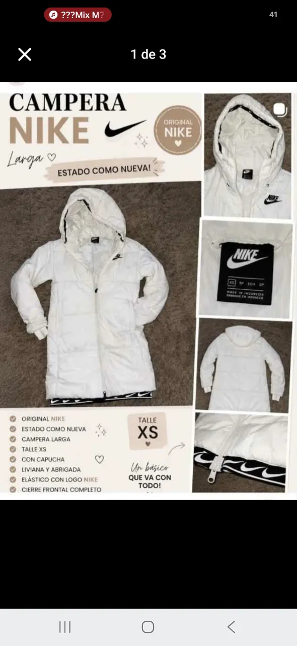 Campera Nike · Talle XS