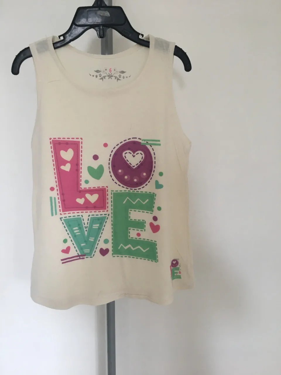 Camisa sin mangas Love · Talle 6 años / 116 cm