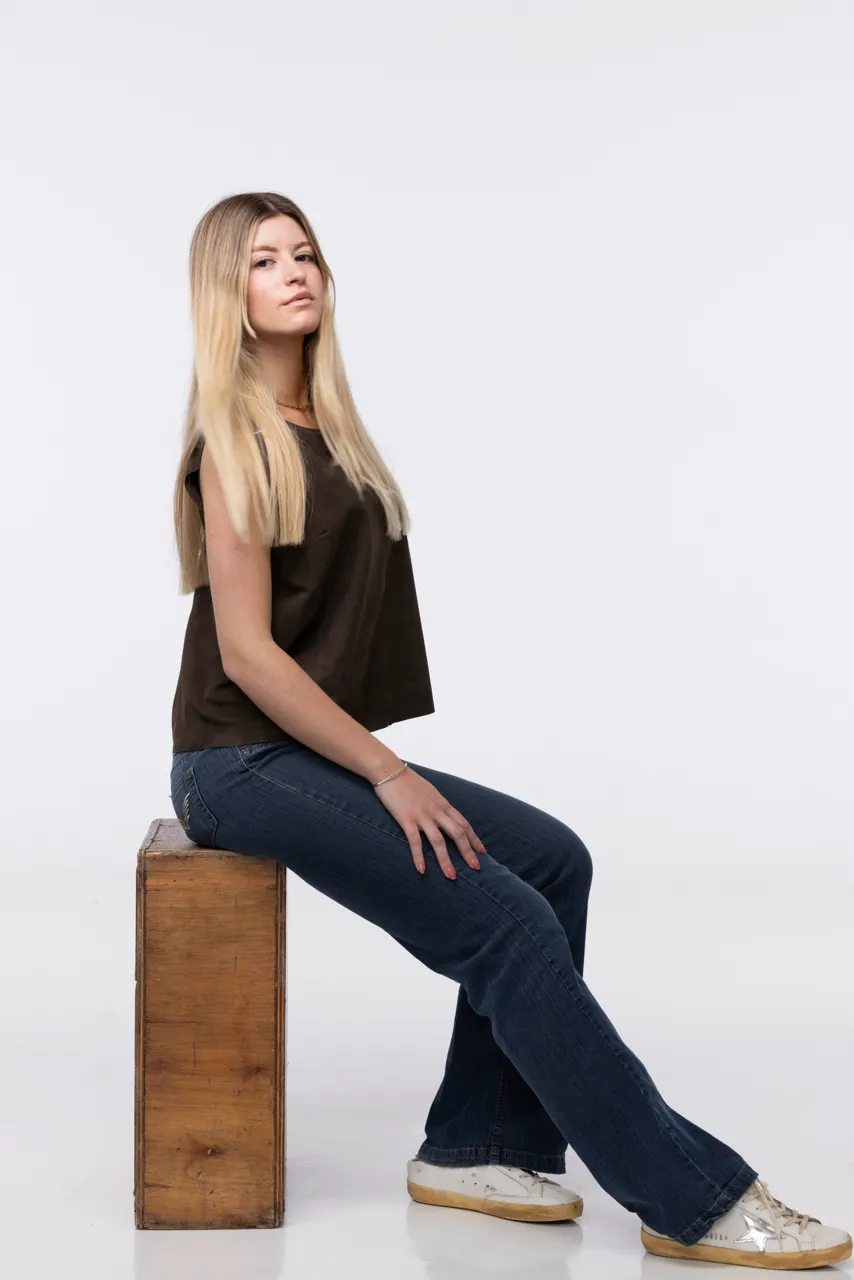 Musculosa Cosima leather · Talle L
