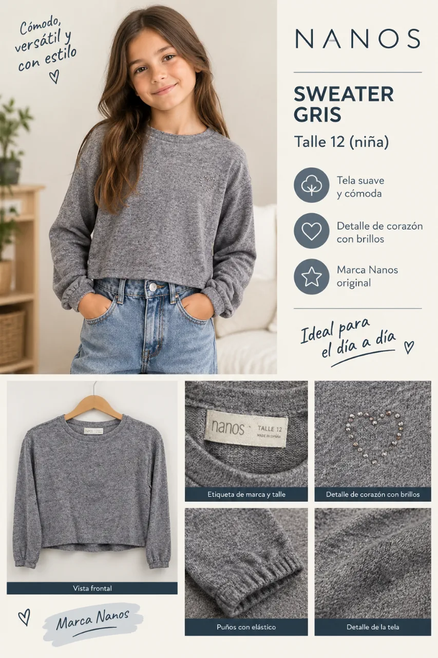 Sweater de cuello redondo Nanos - imagen 1