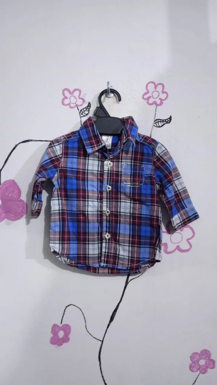 Camisa manga larga Carter's · Talle 1-3 meses / 56 cm