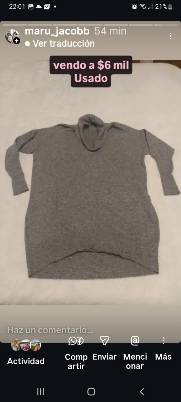 Sweater Avellaneda · Talle XL