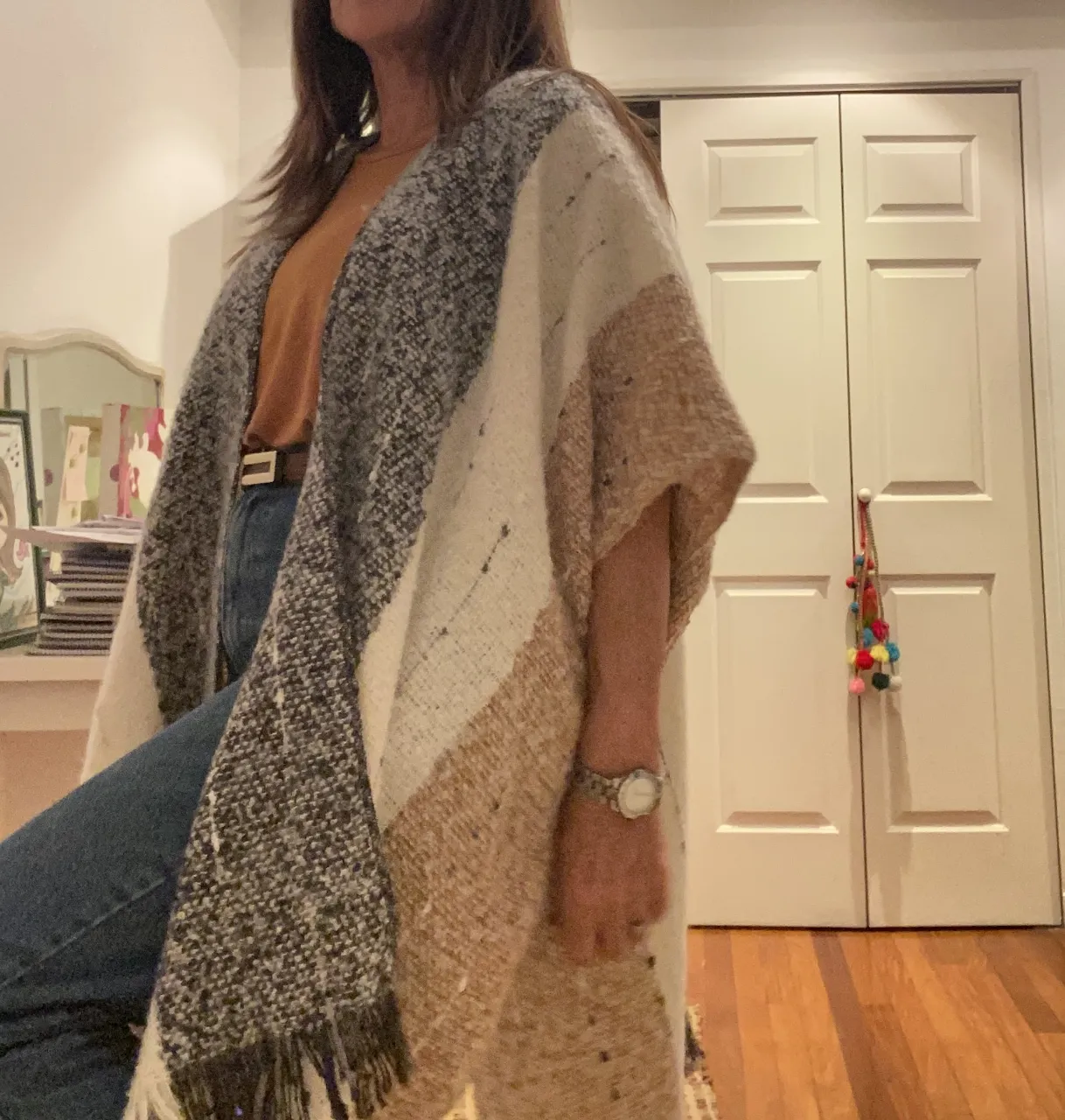 Poncho Pashmina marca importada - imagen 1