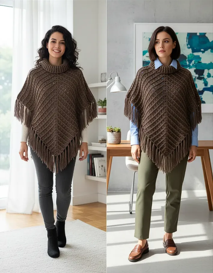 Poncho Nancy tejidos