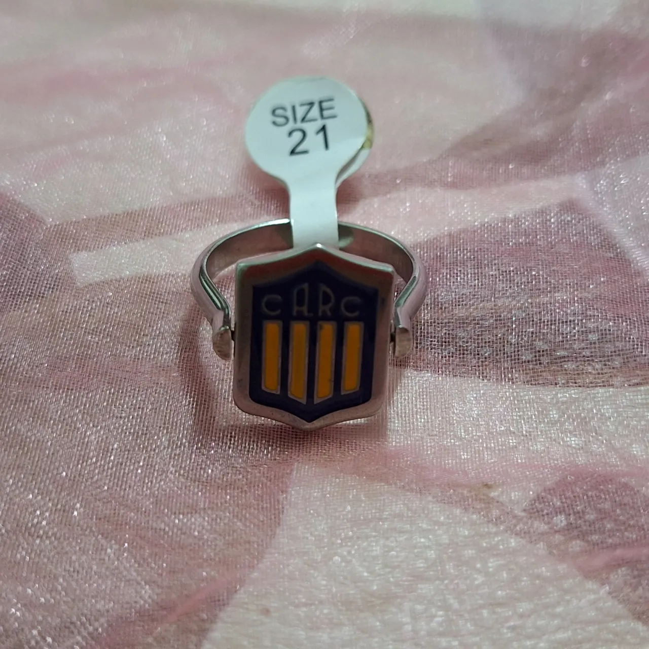 Anillo del Club Atlético Rosario Central (CARC). Tamaño 21. Es de Acero Quirúrgico.