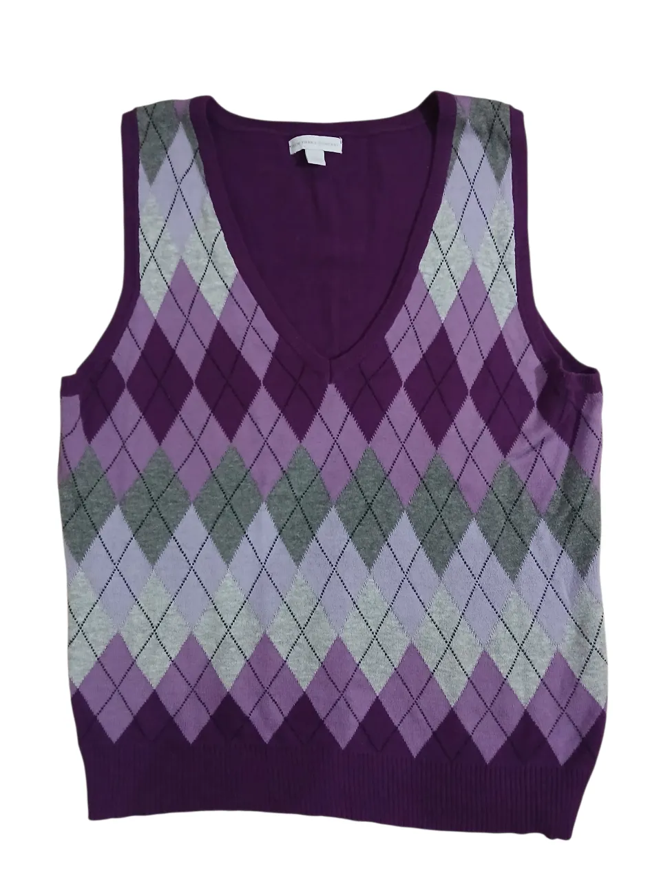 Sweater chaleco de lana tipo bremher ,100% algodón, super suave! de color uva/violeta, bellisimo. Importado. Talle L, largo 62cm, axilas 49cm.