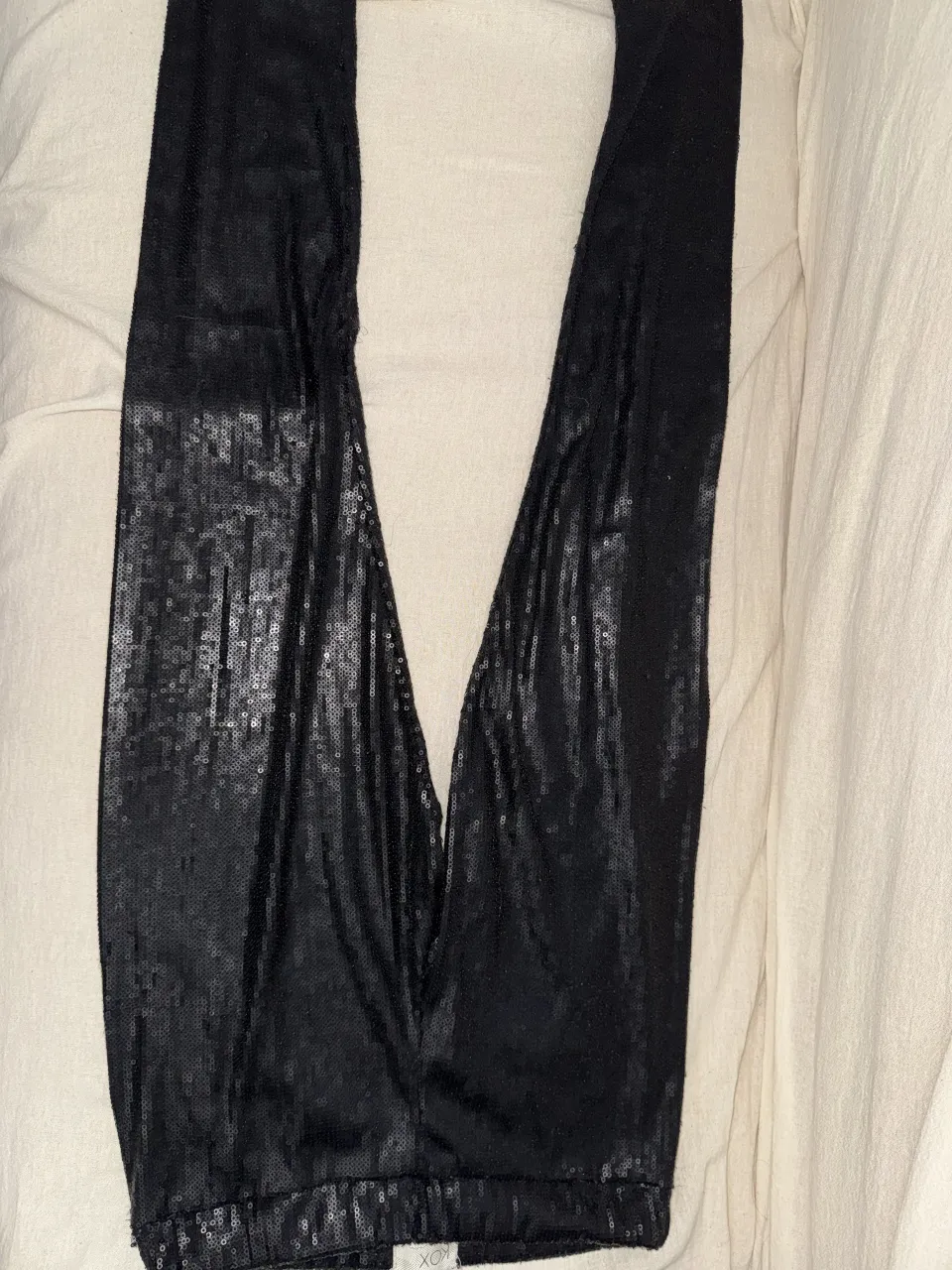 Calzas largas negras tipo chupin con lentejuelas marca locos