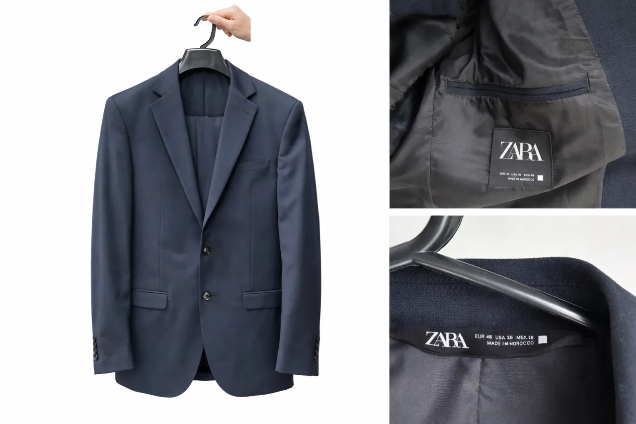 
Traje Zara original compuesto por saco (ambo) y pantalón.

Color azul oscuro, muy elegante e ideal para eventos, trabajo o uso formal.

El traje tiene solo 2 usos y se encuentra en estado impecable.

Detalles:

• Marca: Zara
• Incluye: Saco + Pantalón (ambo completo)
• Talle: EUR 48 / USA 38
• Color: Azul oscuro
• Saco de 2 botones
• Excelente caída y confección
• Interior completamente forrado

Perfecto para casamientos, eventos o uso formal.