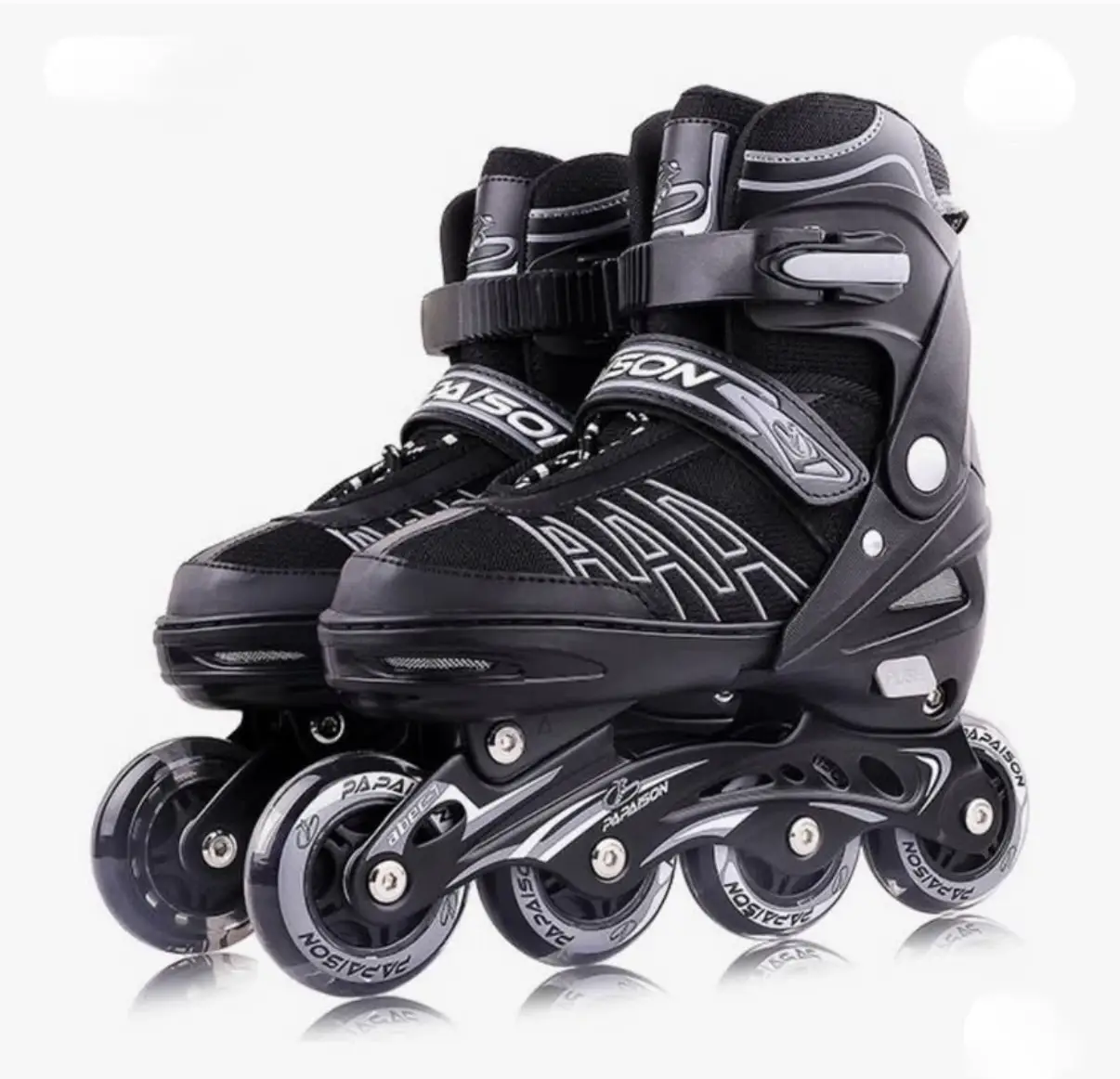 Rollers negros y grises, ideales para practicar deportes y disfrutar del aire libre. Incluyen bolso para transporte. Talle 36 al 39 (extensibles)